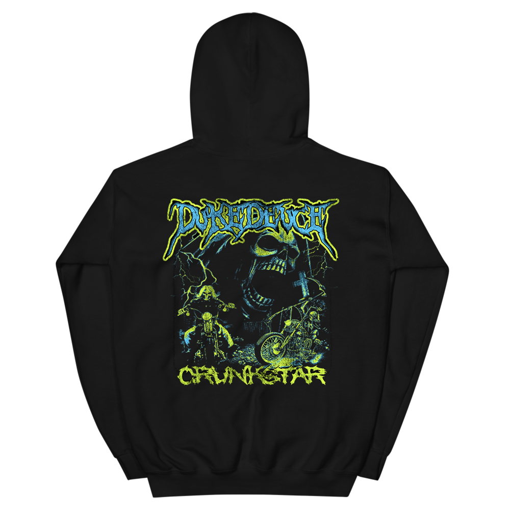 Neon Skeleton Biker Hoodie Back